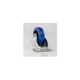 100mm Braked Swivel Castor with Rubber Blue Wheel