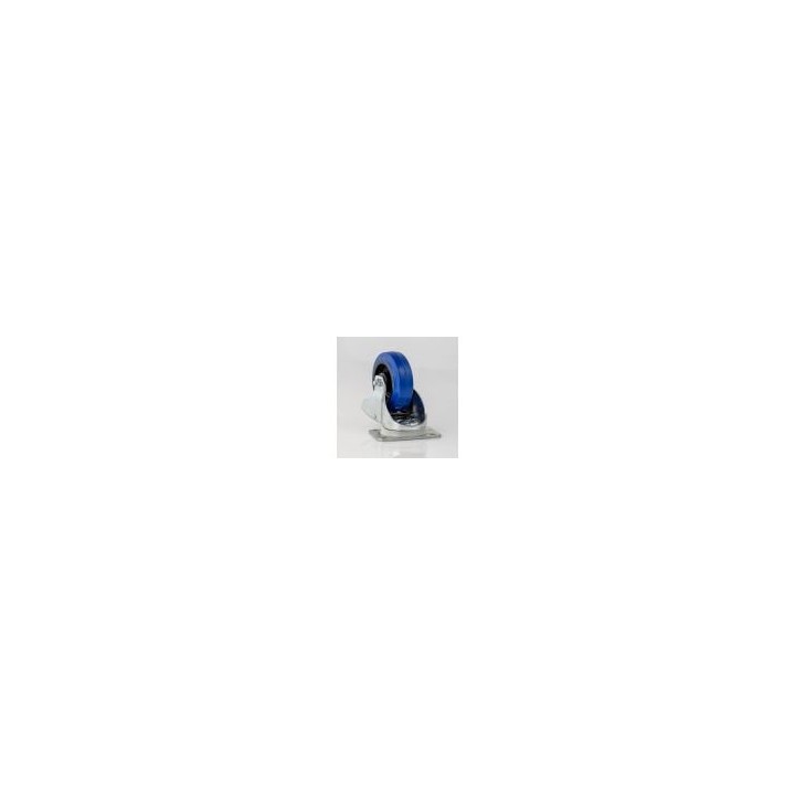 100mm Braked Swivel Castor with Rubber Blue Wheel