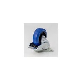 100mm Braked Swivel Castor with Rubber Blue Wheel