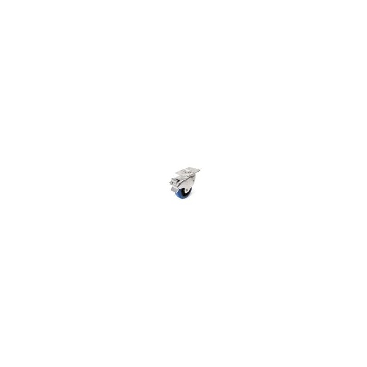 100mm Braked Swivel Automatic Castor with Rubber Blue Wheel