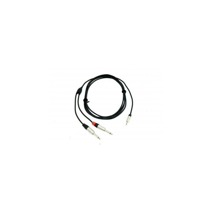 1000mm Y Lead Cable 3.5mm Stereo Jack to 2 x 1/4 Mono Jack
