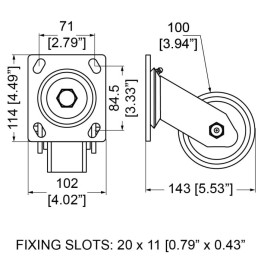 100mm Heavy Duty Swivel Castor with Green Wheel