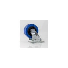 100mm Heavy Duty Swivel Castor with Rubber Blue Wheel