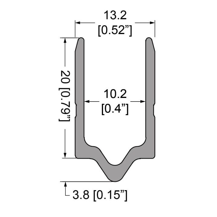 10.2mm Tongue Extrusion Mates with EG-0520/2-2M Groove Extrusion - 2m Long