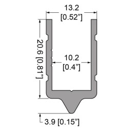 10.2mm Heavy Duty Anodized Tongue Extrusion Mates with EG-0522E/2-4M Groove Extrusion - 4m Long