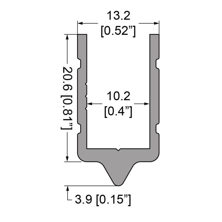 10.2mm Heavy Duty Tongue Extrusion Mates with EG-0522/2-2M Groove Extrusion - 2m Long