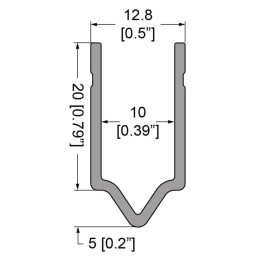 10mm Anodised Groove Extrusion Mates with EG-0521E2-4M Tongue Extrusion - 4m Long