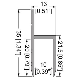 10mm Door Trim h Extrusion - 4m Long