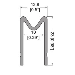 10mm Black Groove Extrusion Mates with EG-0521S/1-4M Tongue Extrusion - 4m Long