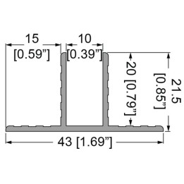 10mm Hat-Shaped Divider Extrusion - 4m Long