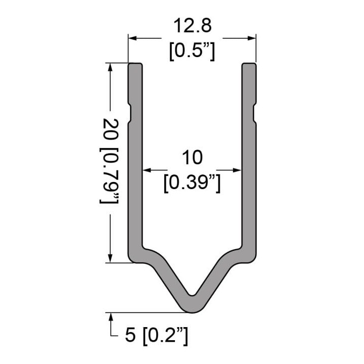 10mm Tongue Extrusion Mates with EG-0521/2-4M Groove Extrusion - 4m Long