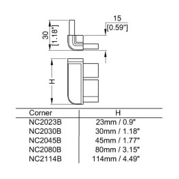 114mm High Basemaker Plastic Corner for N-Case 1