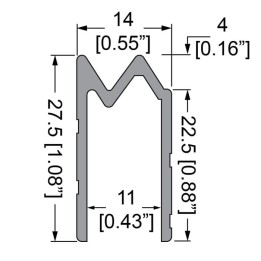 11mm Hybrid Extrusion - 2m Long