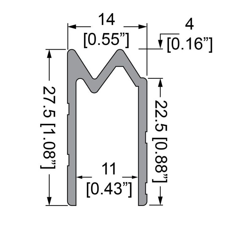 11mm Hybrid Extrusion - 2m Long