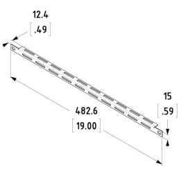 12.4mm Deep Black 1/2U Cable Lacing Bar