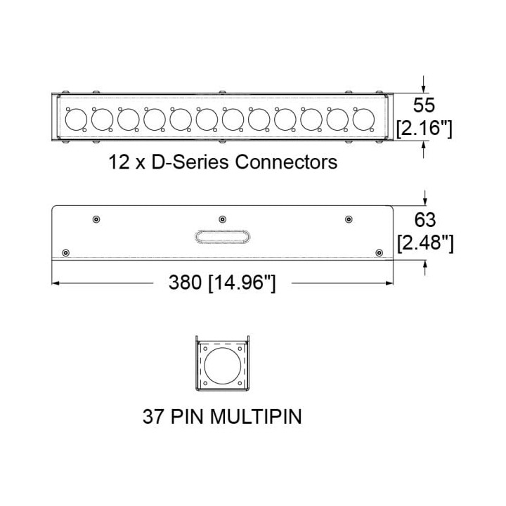 12 Channel Stage Box punched for Neutrik D-series connectors