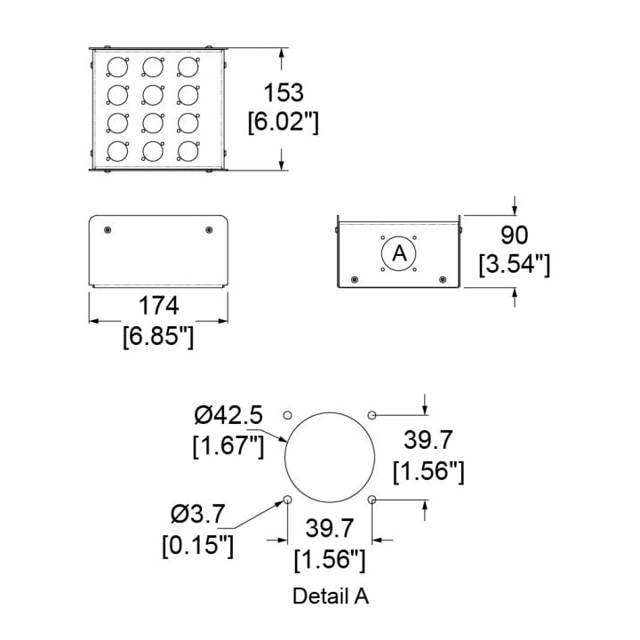 12 Hole Stage Box Punched for D-Series Connectors