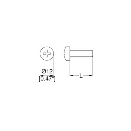 12mm Long Black Pozidriv Pan Head Screw with M6 Thread