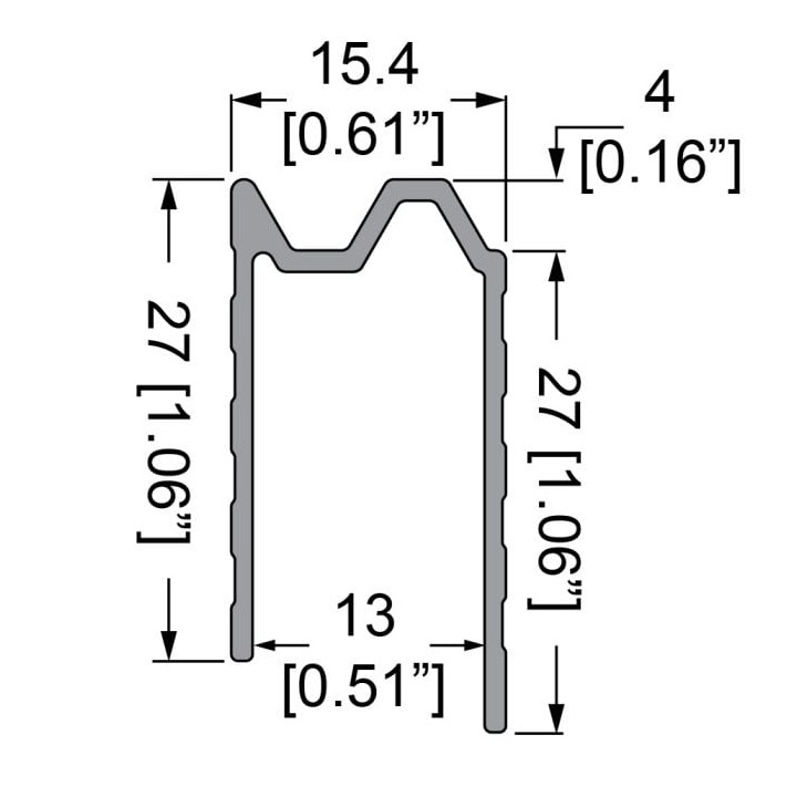 13mm Hybrid Extrusion - 4m Long
