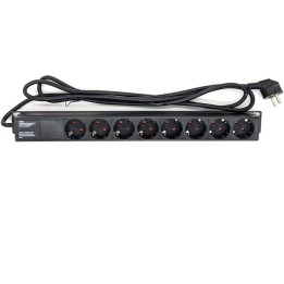 1U 8-Way Horizontal Back Facing Plug Rack Mount PDU (Type F: Europe)