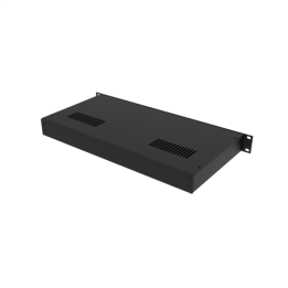 1U Black 220mm Deep Rack Box with Removable Back Panel and Black Front Panel