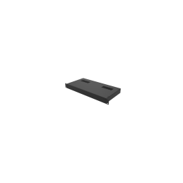 1U Black 220mm Deep Rack Box with Removable Back Panel and Black Front Panel