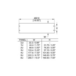 1U Black Aluminium Flat Rack Panel