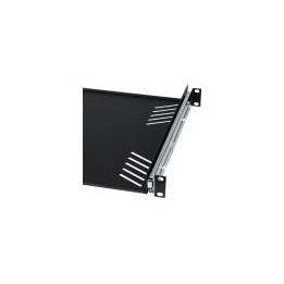 1U Black 380mm Deep Sliding Rack Tray with Universal Fixing