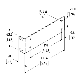 1U Black Rack Mounting Bracket