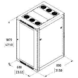 22U Server Enclosure / M6 Rails / 600mm x 800mm / Vented Door