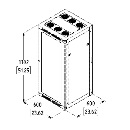 27U Server Enclosure / M6 Rails / 600mm x 600mm / Poly Door