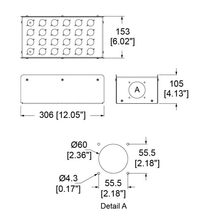 24 Hole Stage Box Punched for D-Series Connectors