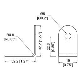 2 Hole PennBrite Brace 32.2mm x 19mm