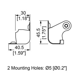 2 Leg Wrap-Around Nickel Cabinet Corner with Countersunk Holes and 10mm Radius