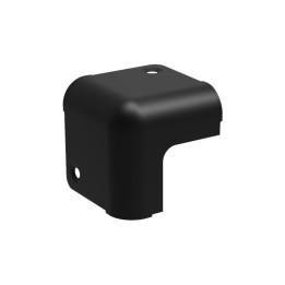 2 Leg Black Wrap-Around Cabinet Corner with Countersunk Holes and 12mm Radius