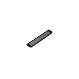 2U Black Perforated Flanged Rack Panel
