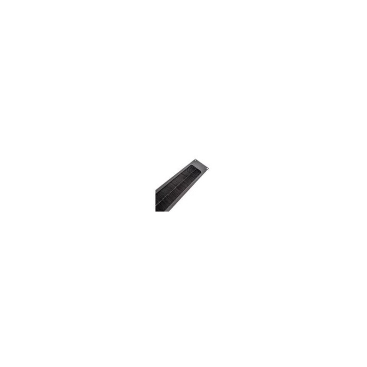 2U Black Rack Panel with Cable Access Slot and Brushes