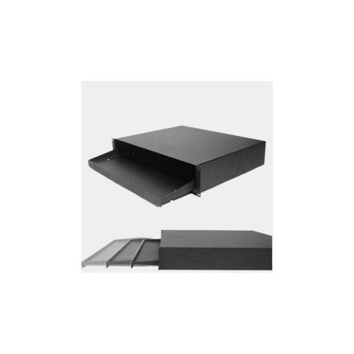 2U Black Sliding Keyboard Tray