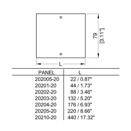 2U MSB Front Panel - 3 Modules Wide