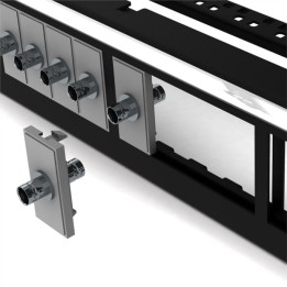 2U Rack Panel Punched for 16 Euro Modules with Cable Support Bar
