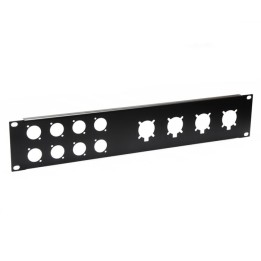 2U Panel Punched for 4 x EP Series/G-Series and 8 x D-Series Connectors