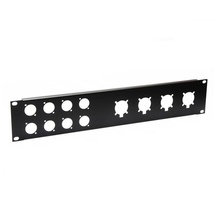 2U Panel Punched for 4 x EP Series/G-Series and 8 x D-Series Connectors