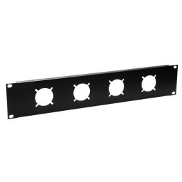 2U Rack Panel Punched for 4 x 37 Mulitpin Connectors