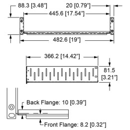 2U Rack Shelf & Magnetic Faceplate For 2 x Sonos Amp