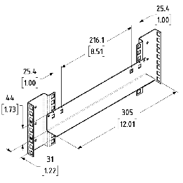 305mm Long Rack Shelf Support for R0883 Rack Rails