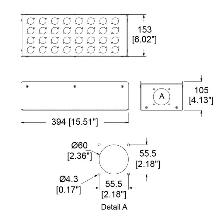 32 Hole Stage Box Punched for D-Series Connectors