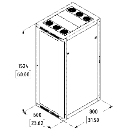 32U Server Enclosure / M6 Rails / 600mm x 800mm / Vented Door