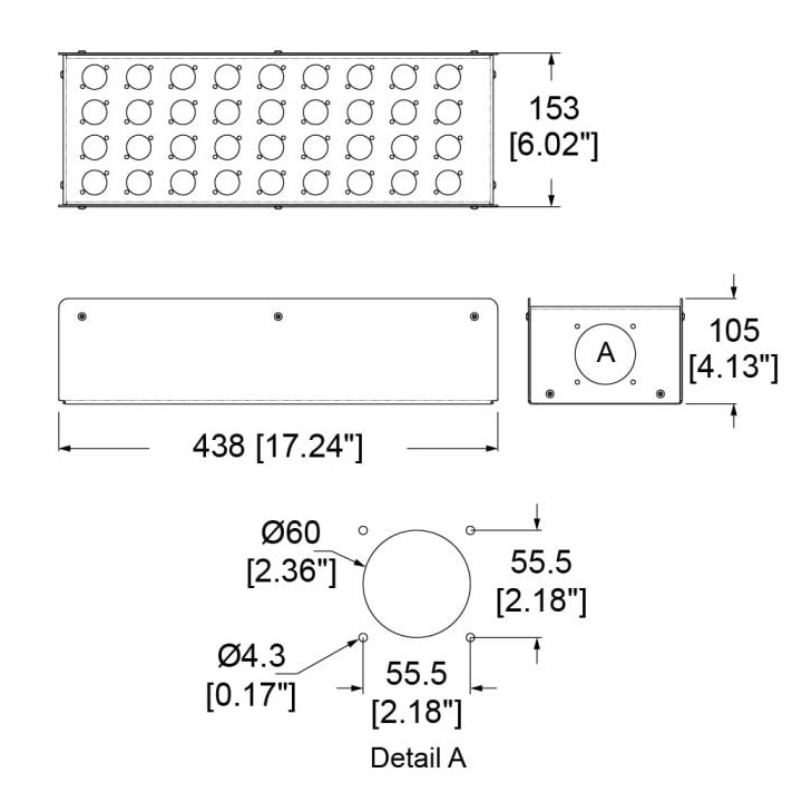 36 Hole stage box punched for Neutrik D series connectors