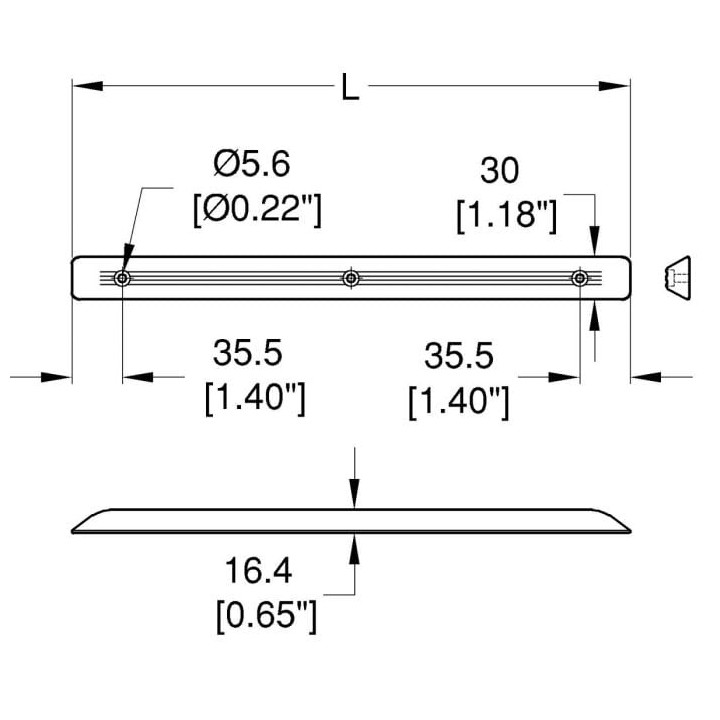 394mm Long Black Plastic Skid
