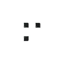 3 Leg Black Cabinet Corner with Countersunk Holes with 11.3mm Radius
